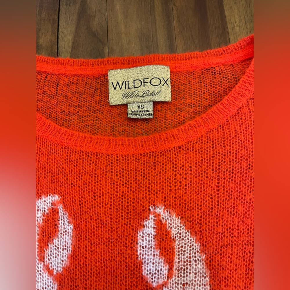 Wildfox Red Lobster Distressed Sweater - Picture 4 of 9